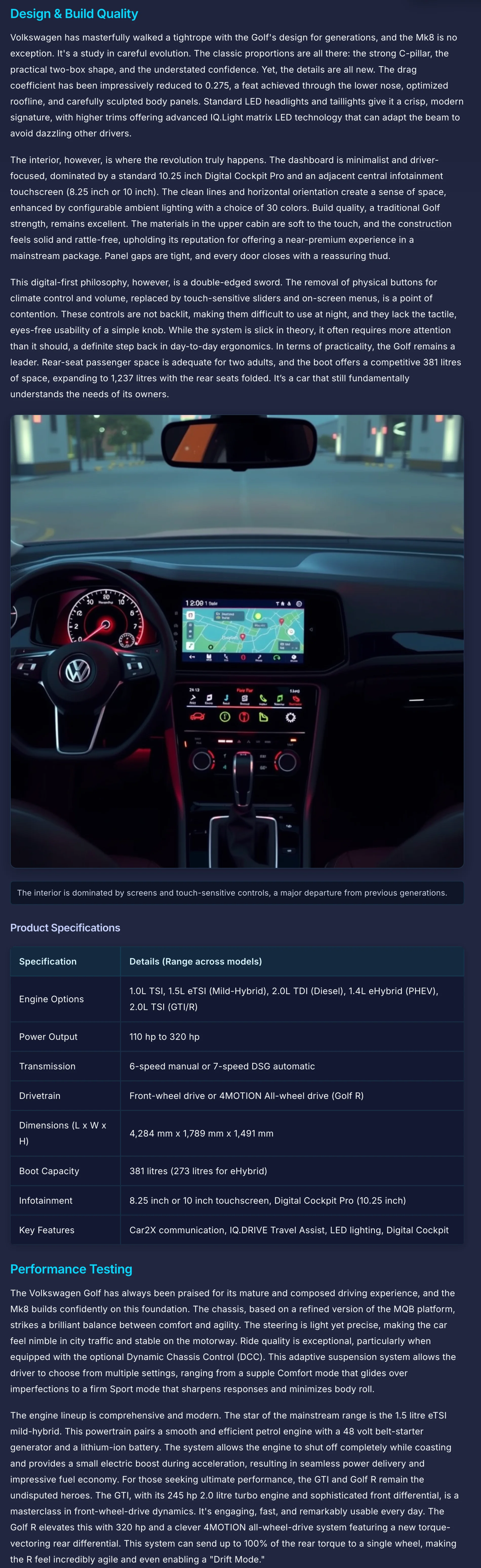 Marketing copy with headlines and call-to-action