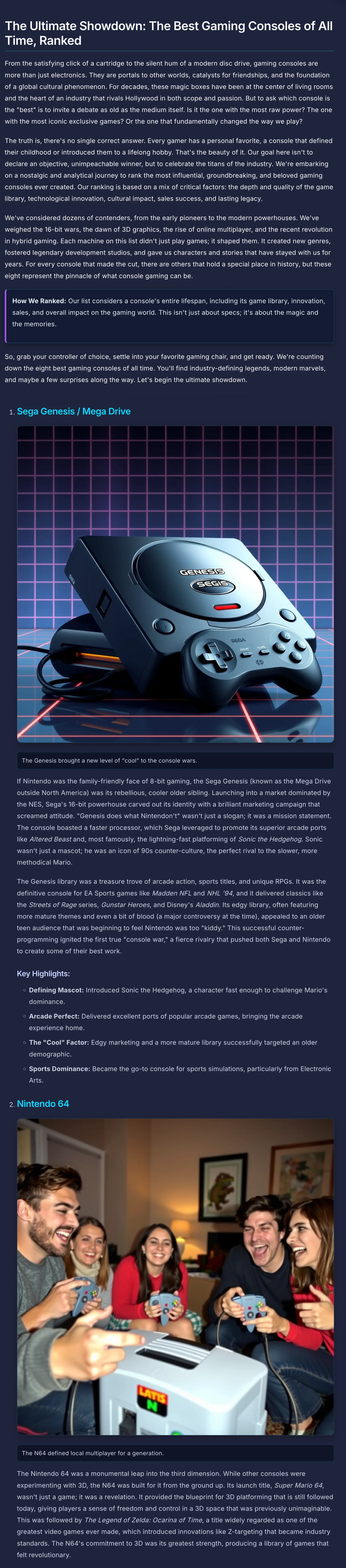 Numbered listicle with engaging format