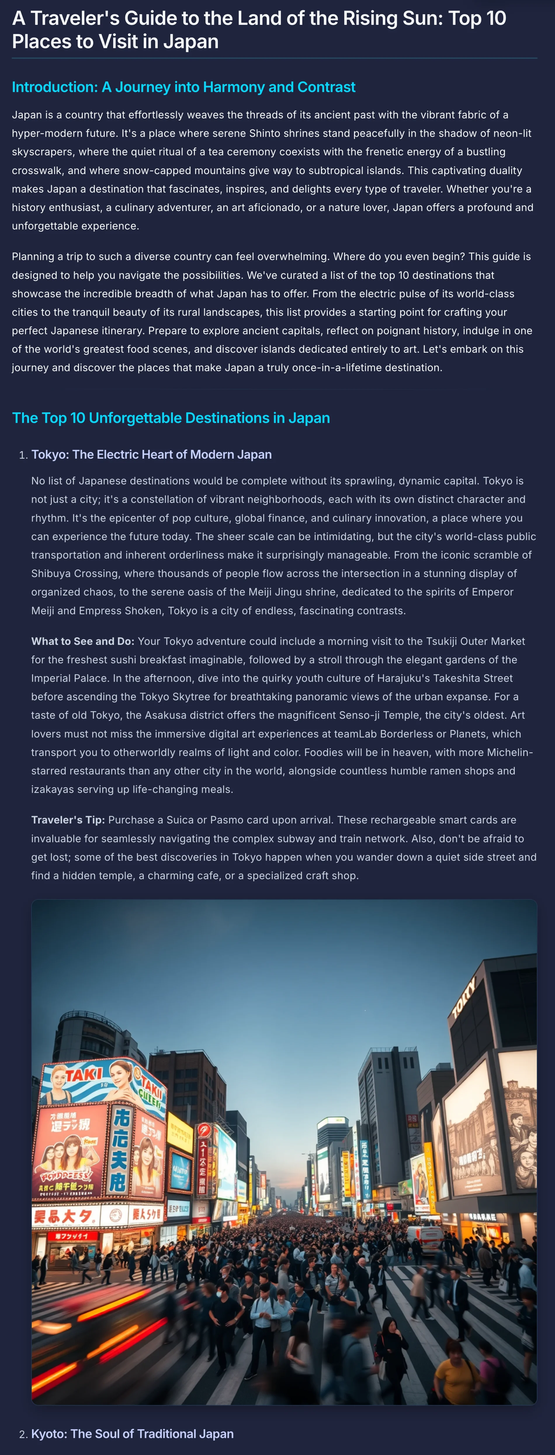 Gixo content creation interface showing professional finished content