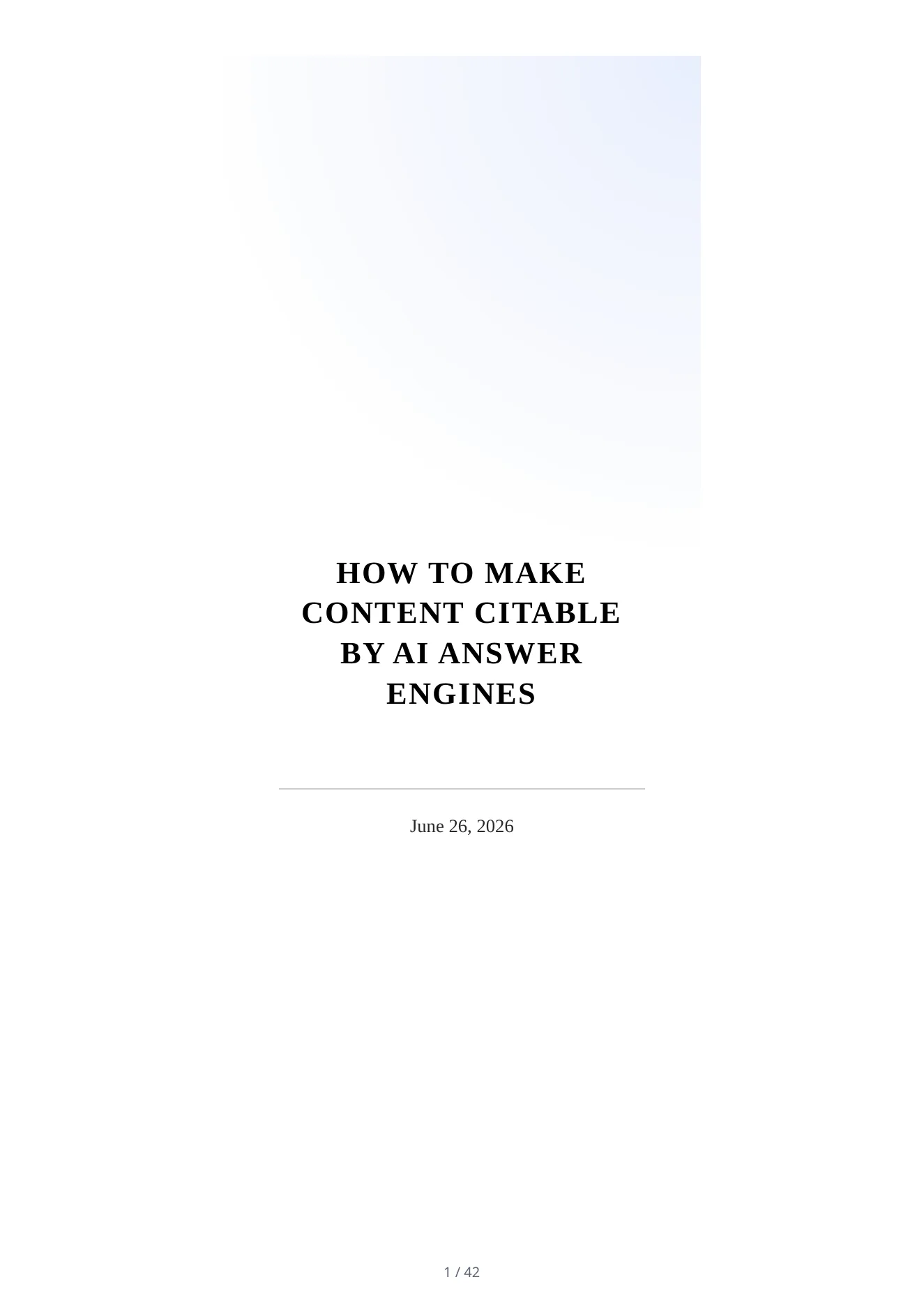 Downloaded Quill PDF cover: How to Make Content Citable by AI Answer Engines, 42 pages