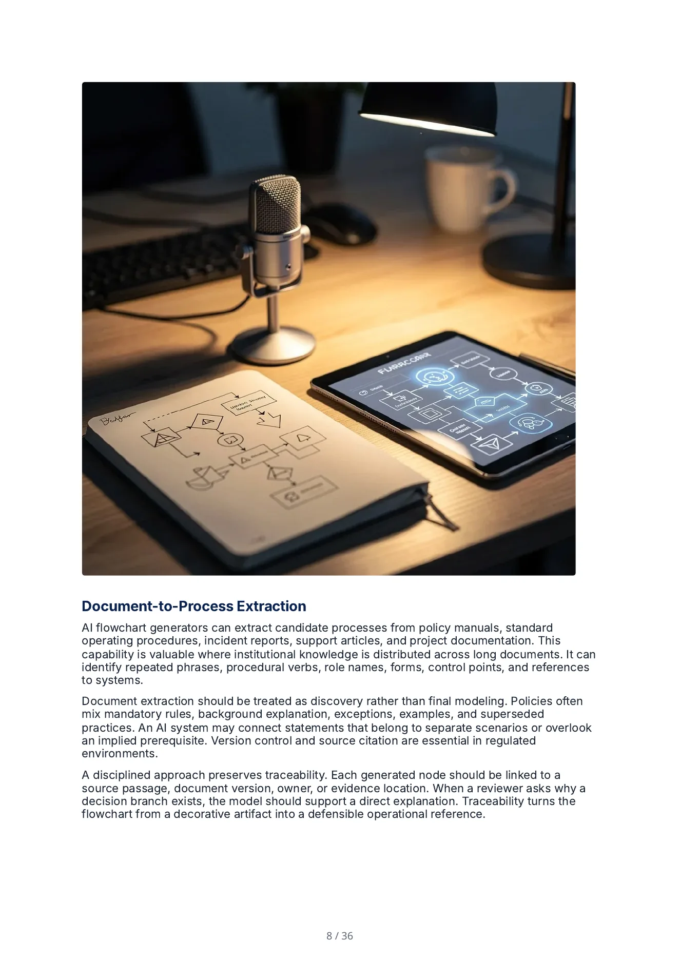 Downloaded Quill PDF interior page 8: an illustration above the heading Document-to-Process Extraction and three paragraphs of body copy