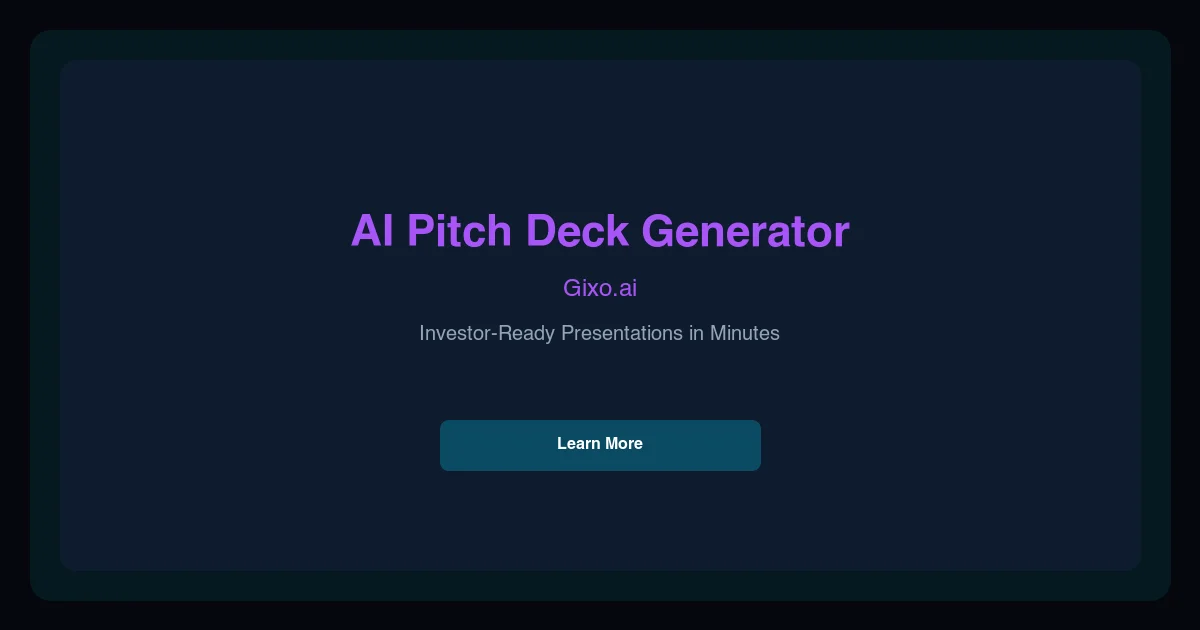 Fundraising pitch deck created in Gixo Presentations