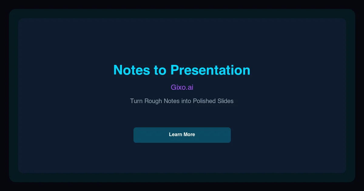 Notes to presentation preview card