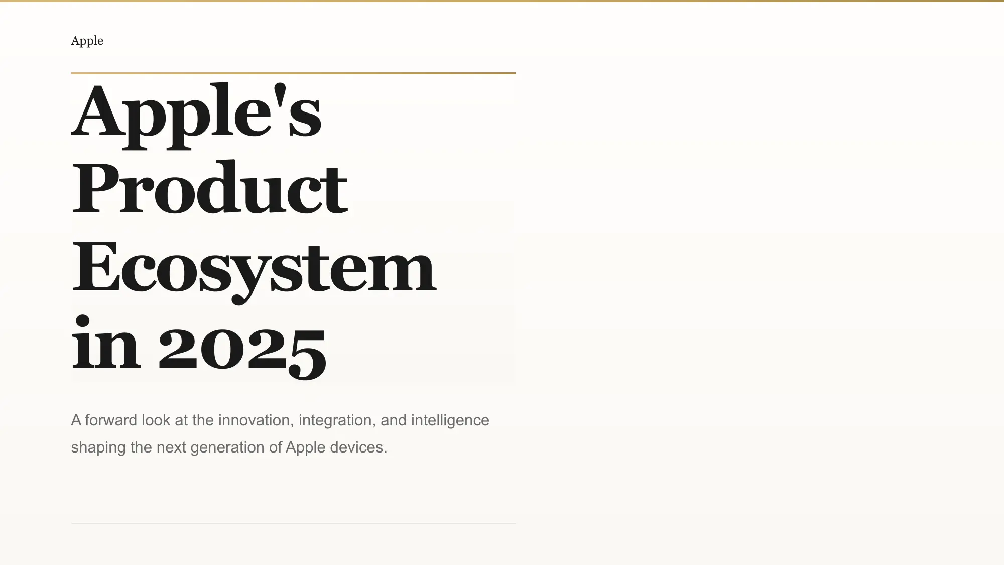 Apple Product Ecosystem 2025 - Title slide