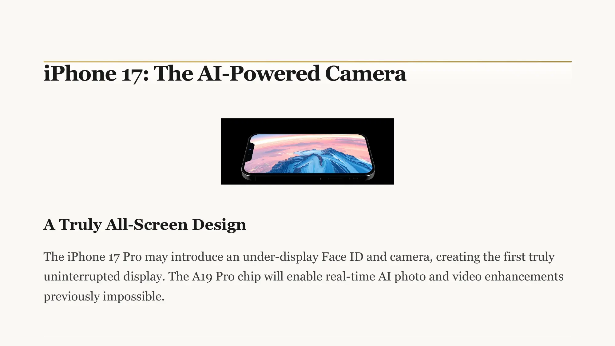 iPhone 17 - The AI-Powered Camera