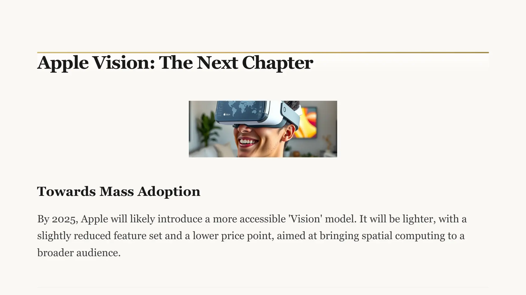Apple Vision - The Next Chapter