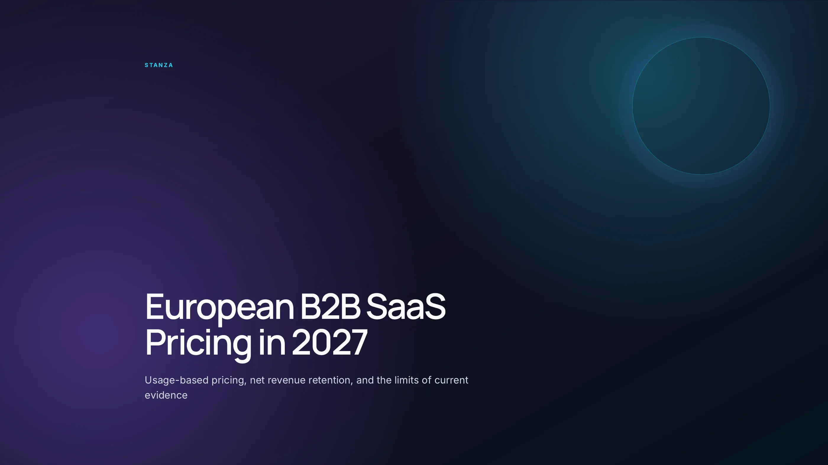 Downloaded Stanza PDF title slide: European B2B SaaS Pricing in 2027