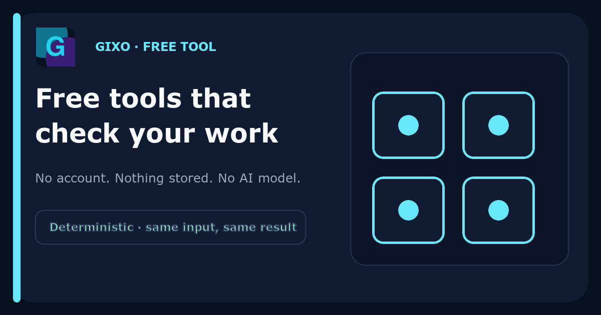 The Gixo public document template and builder catalogue