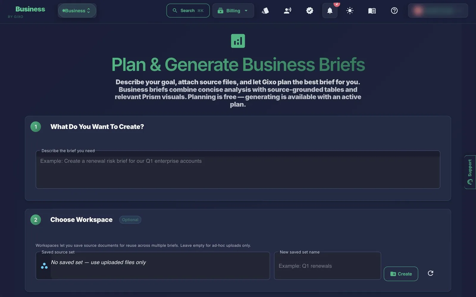Plan and generate business briefs