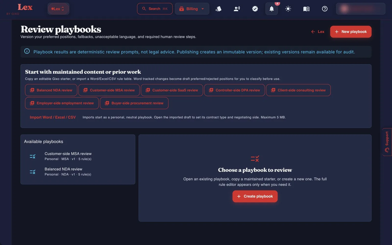 Review playbooks