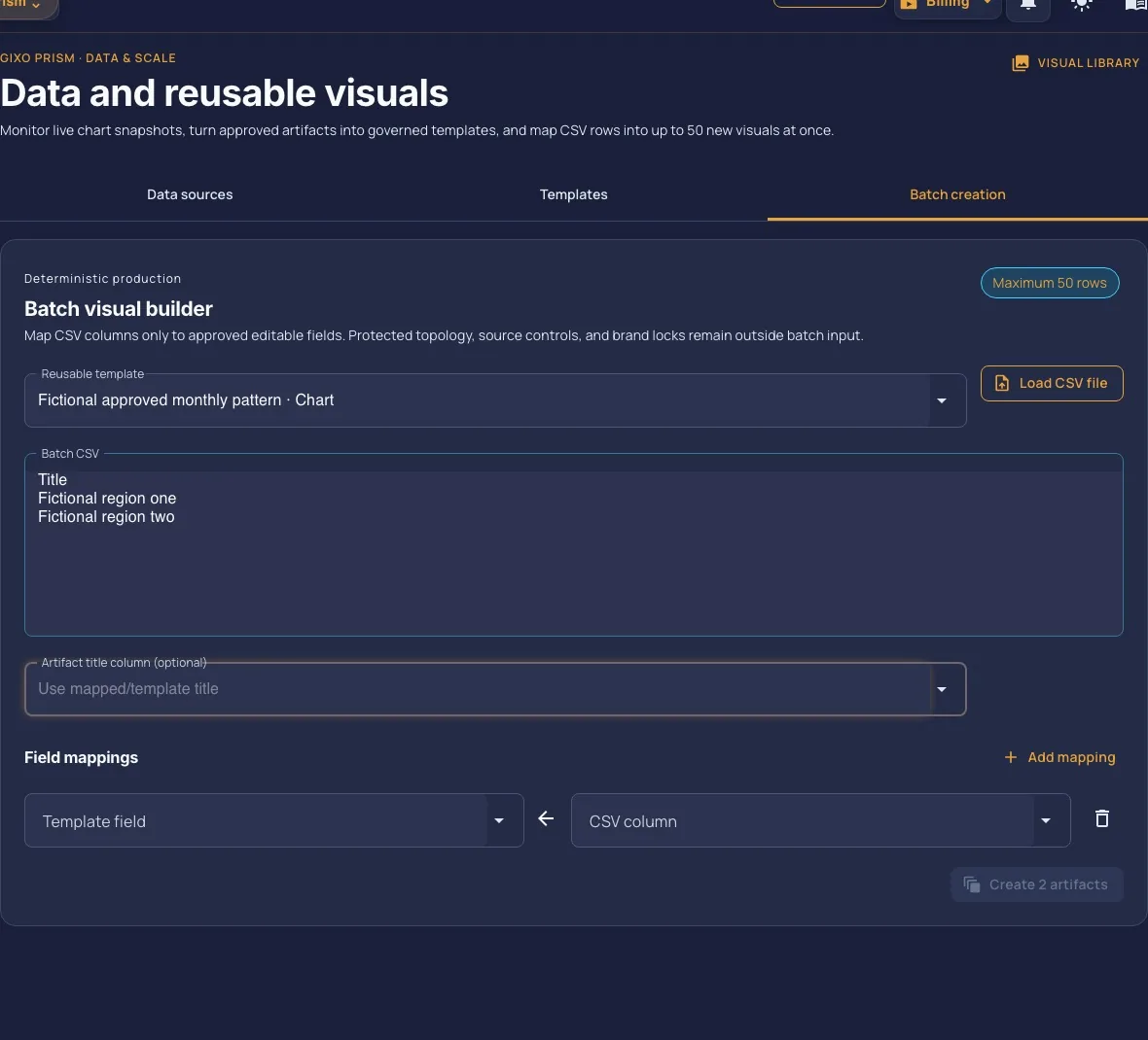 Template and batch controls