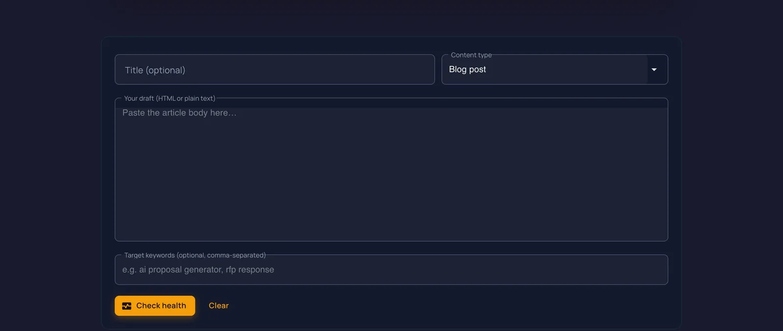 Article Health Check